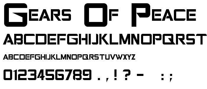 Gears of Peace font